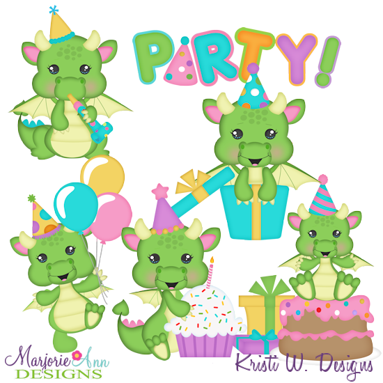 Baby Dragon Birthday SVG Cutting Files Includes Clipart - Click Image to Close